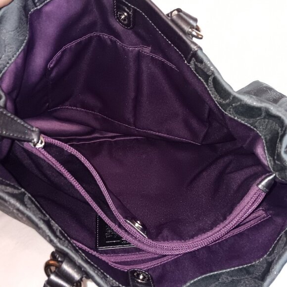 Coach Ashley Canvas/Leather Handbag (Charcoal Gray) H1159-F18776 Authentic - Picture 9 of 11